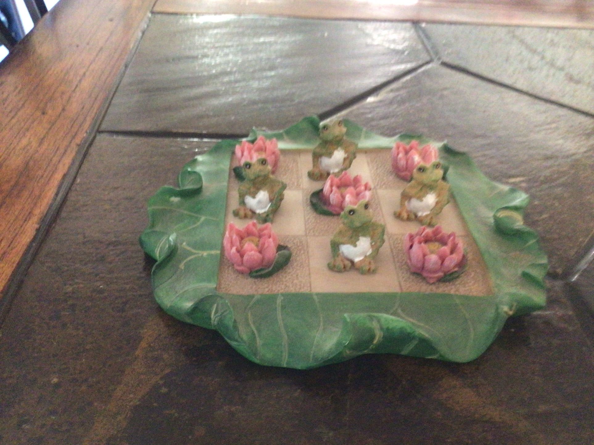 Lily Pad & Frog Tic Tac Toe Board Game