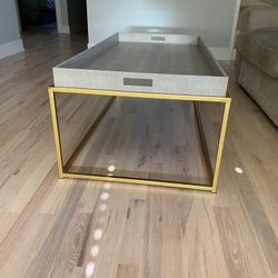 Tray Top Coffee Table - Gold Base
