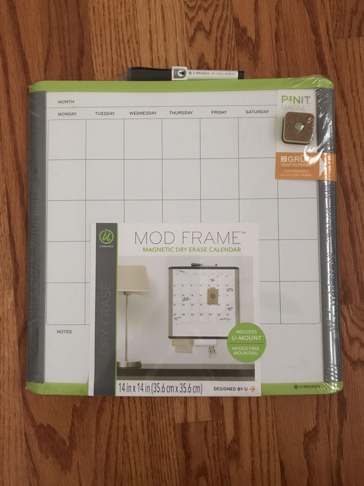 U BRANDS MOD FRAME - Magnetic Dry Erase Calendar