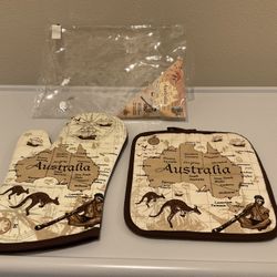 Australia Kitchen Mitten and Pot Holder Set