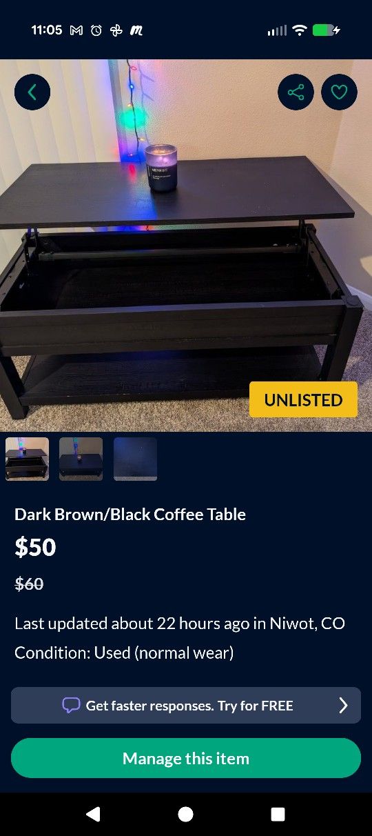 Coffee Table With Inside Compartment