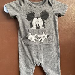 Mickey Mouse Romper Pajamas 0-3 Months
