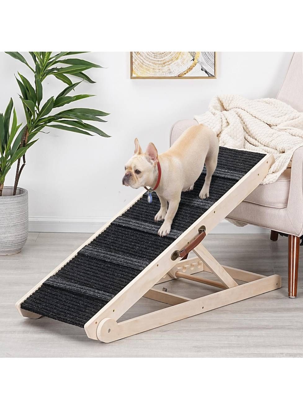Dog Ramp for Bed - Foldable Small to Large Dog Ramp for Couch - 6 Adjustable Height from 12" to 24"