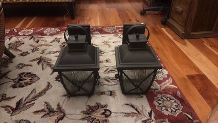 2 metal outdoor side wall mount lanterns