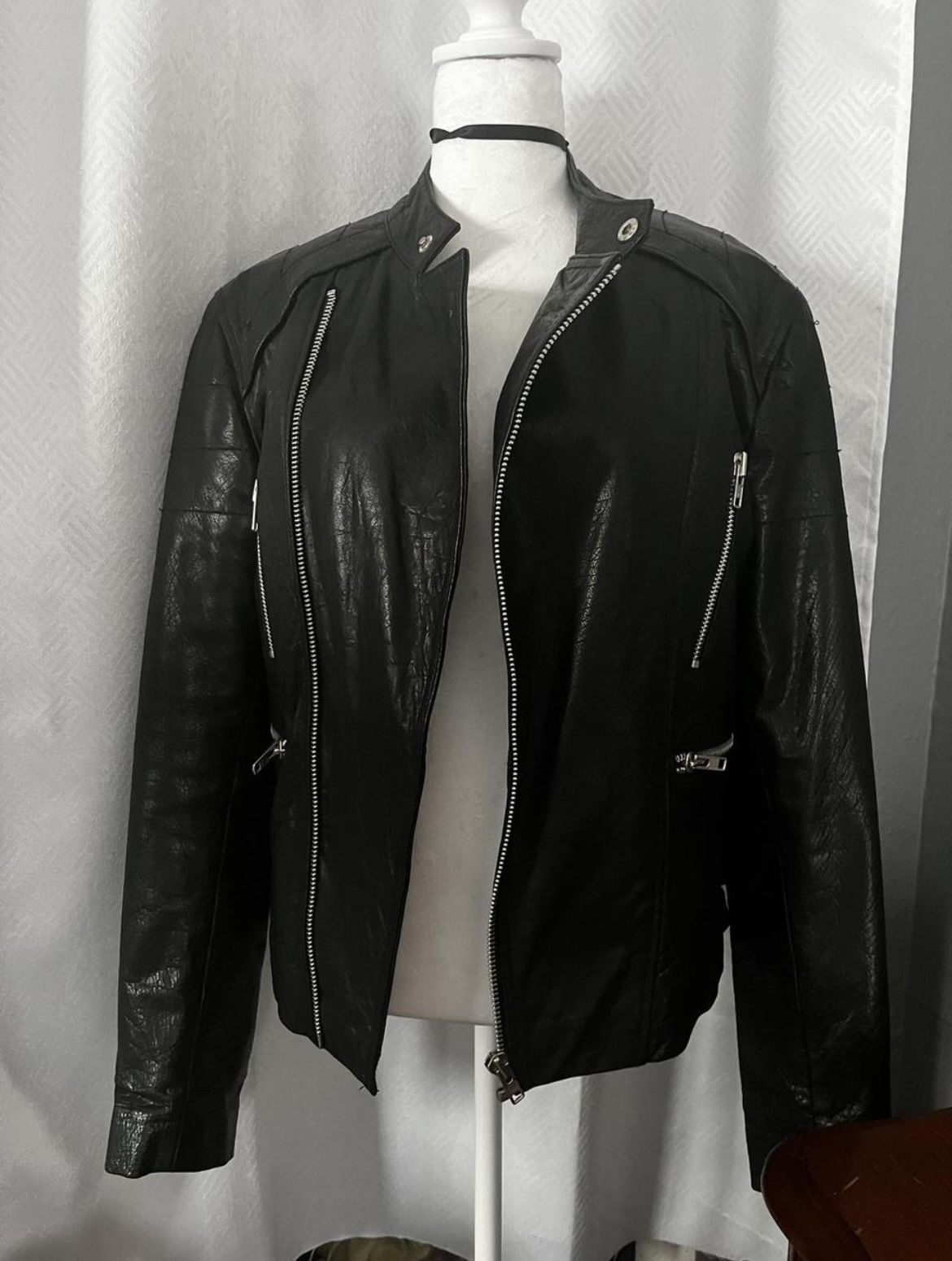 Leather Jacket men. TOPMAN Size Small