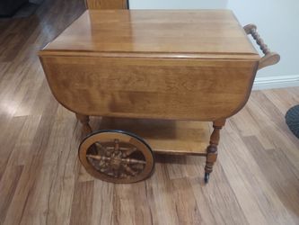Vintage Mid-Century Colonial Drop Leaf Bar/ Tea Serving Cart…$150 obo