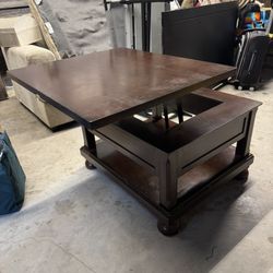 Solid Oak Coffee Table W/raising Top
