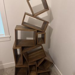 Cubist Geometric Bookshelf By Noir