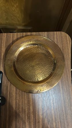 Gold Hammered Metal Charger Plate