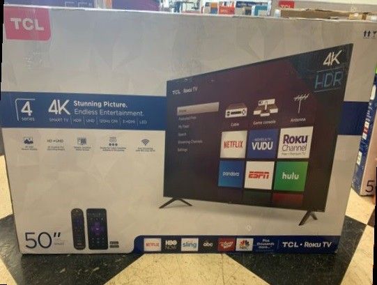 Brand New TCL ROKU TV! 50” w/ warranty. Open box W22