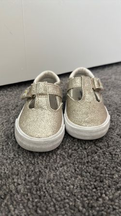 Toddler Gold Glitter T-Bar Shoes