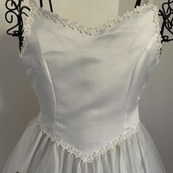 Girl Long White Dress Size 8 