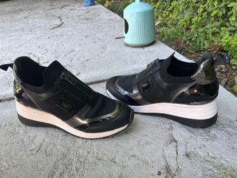DKNY Black And White Zip Sneakers