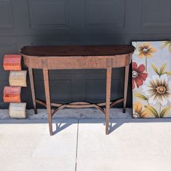 Bowery Hill Traditional 54"W Wood Demilune Console Table & Home Decore