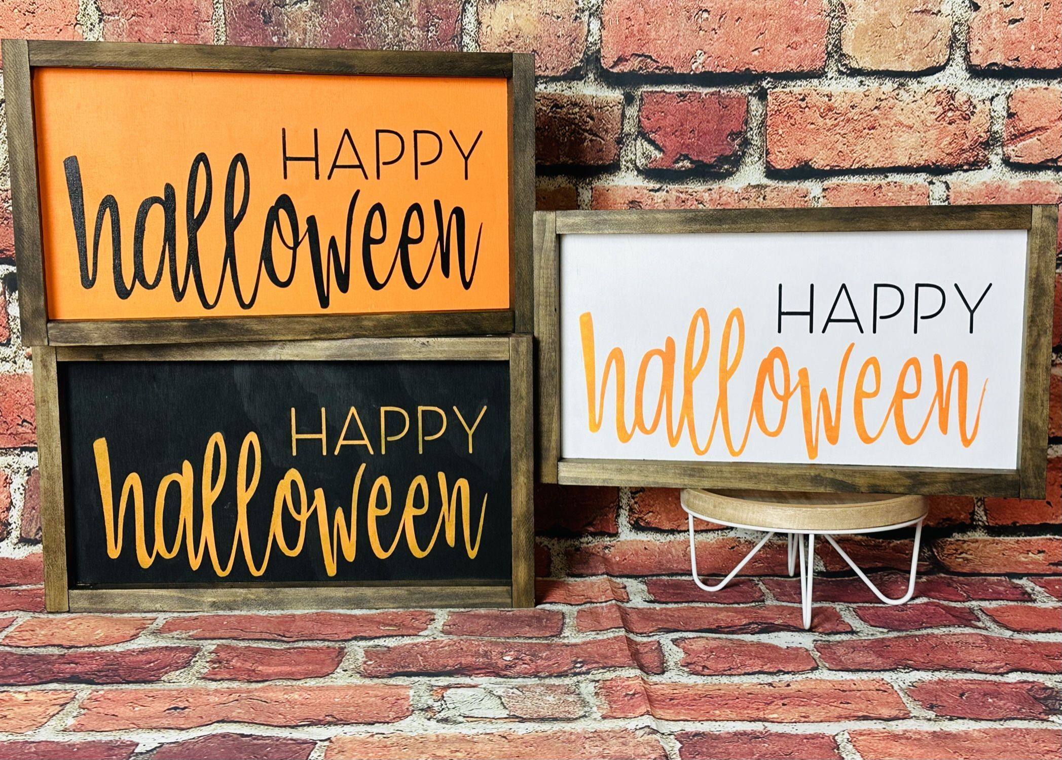 Happy Halloween Wood Framed Signs
