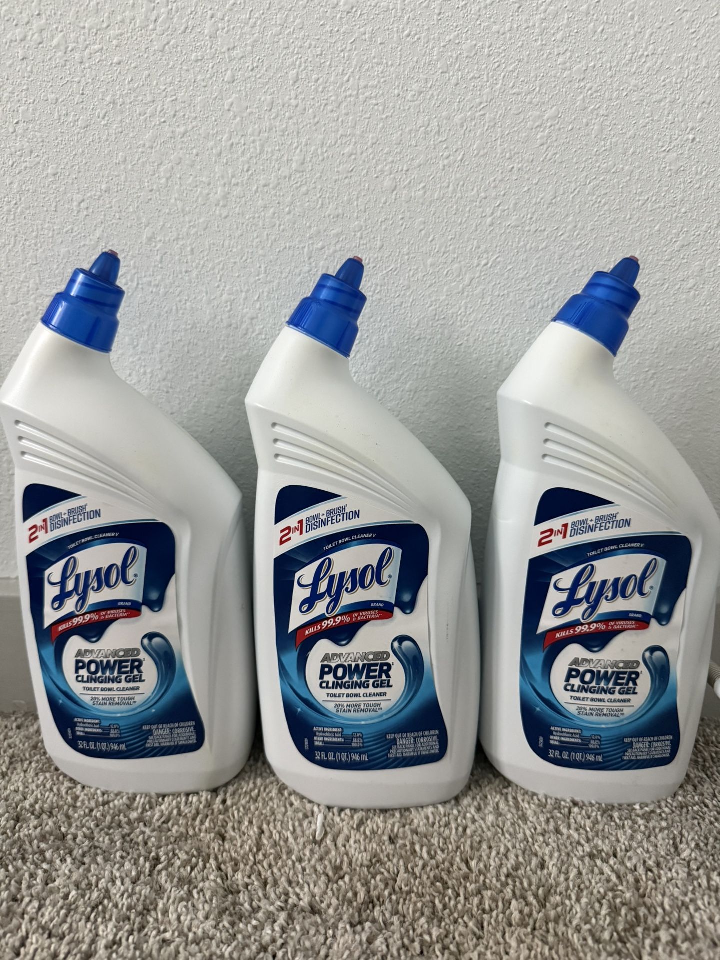 Set of 3 lysol advanced power clinging gel