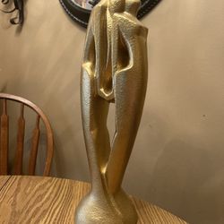 Vintage Haeger Man & Women Gold Sculpture 20" Tall