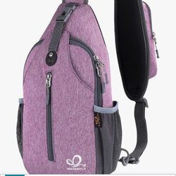 WATERFLY Crossbody Sling Backpack Sling Bag Travel Hiking Chest Bag Daypack