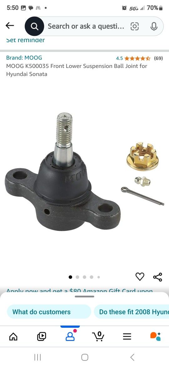 *06-2010 hyundai sonata* NEW lower control arms and ball joints