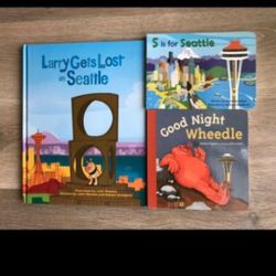 3 NEW Kids Children Seattle Sightseeing Space Needle Kerry Park Pike Place Market Fremont Storybook Story Books Larry