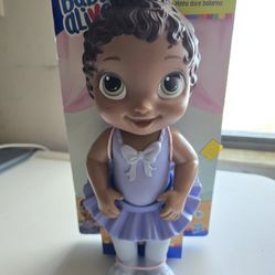 New Baby Alive Tinycorns Ballerina Doll - Brown Hair/Purple Outfit - Hasbro