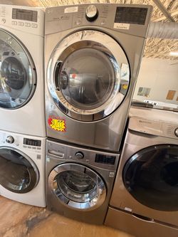 Used Gray LG Washer and Dryer Frontloader