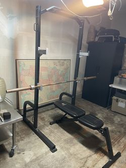 Squat Rack With Bench And Olympic Bar