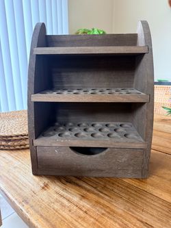 Wooden Essential Oil Storage Organizer with Drawer