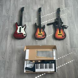 Guitar Hero Guitars & Rockband Keyboard 