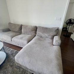 Modern Gray Chaise Sectional Sofa