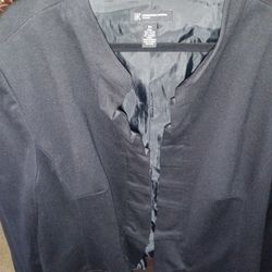 3X Black Suit Coat W/Pleats 