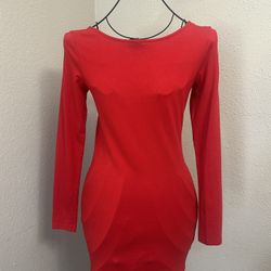 Forever 21 Gold and White Long Sleeve Dress