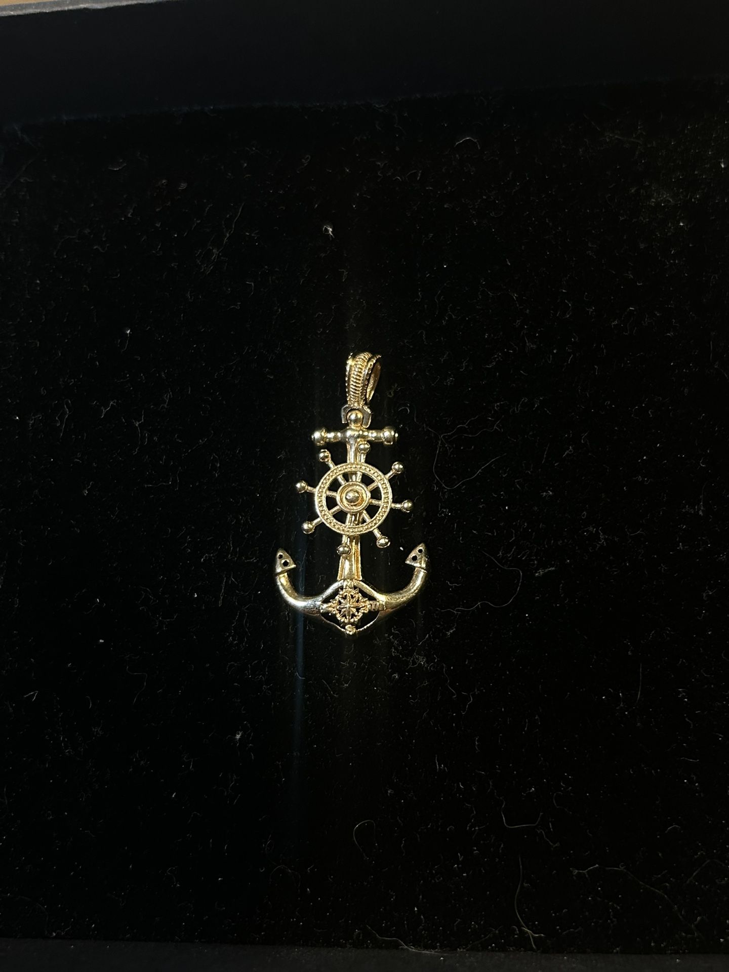 14k Solid Anchor Pendant