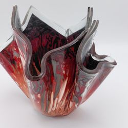 Unique Signed Glass Handkerchief Vase (G.A.06)