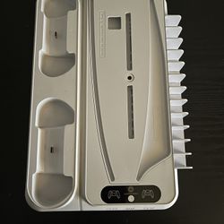 PS5/ Slim/Pro Stand and PS5 Cooling Station with Dual Controller Charger 3 Level Fan,3 USB Hub Fast Charge drive 9 RGB Light hard Slim Stand for All D