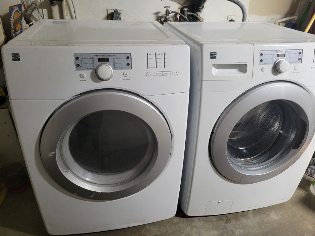 Kenmore white front loader washer and dryer electric 