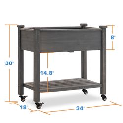 Raised Garden Bed On wheels For Gardening Apartment Use Home Office Vegetable Plant Herb Grower 0676