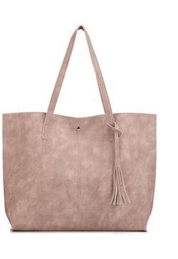 Women Tote Bags Top Handle Satchel Handbags PU Pebbled Leather Tassel Shoulder Purse