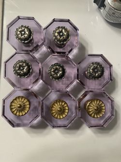 1970’s Blanch Crystal Cabinet Knobs(8)