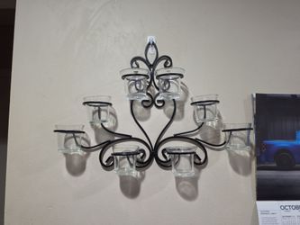Black Metal Wall Sconce Votive Candle Holder