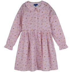 Maison me Emma collared dress lilac snow mushrooms kids dress