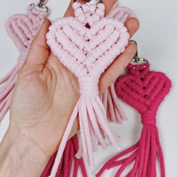 Handmade Macrame and Keychain “HEART” Valentine’s Day Gifts 