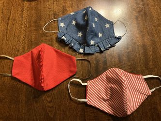 Red White and blue face mask $5