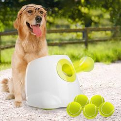 ALL FOR PAWS Automatic Dog Ball Launcher for Medium to Large Dogs, Interactive Dog Ball Thrower Mental Stimulation Dog Toys, Dog Tennis Ball Machine w