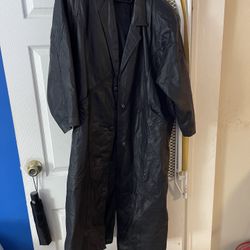 Full length Leather Jacket Large