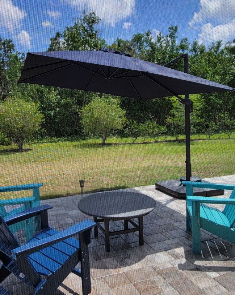 10 Ft. Square Cantilever Patio Umbrella & Base