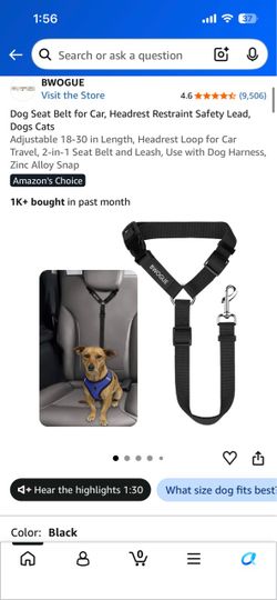 BWOGUE Dog Car Seat Belt Safety Lead