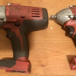 Milwaukee 1/2 +3/8 Impact 18 Volt Tools