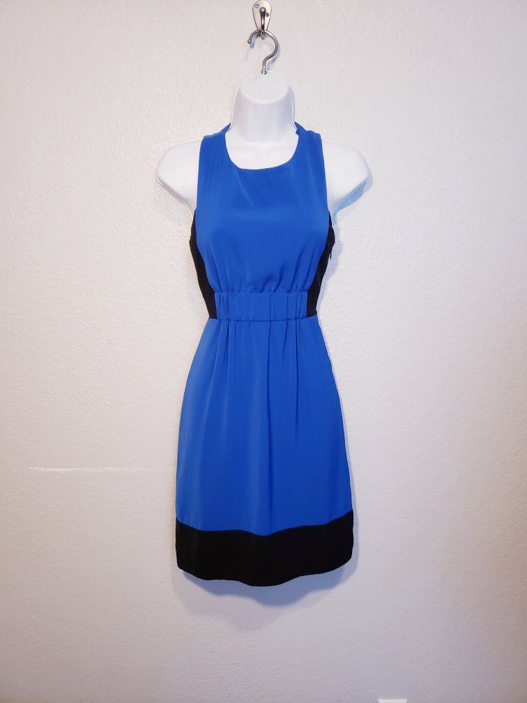 Rachel Roy Royal Blue & Black Color Block Dress Size 2