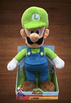 SUPER MÁRIO BROS LUIGI JUMBO PLUSH.JAKKS 20” NINTENDO COLLECTIBLE TOY